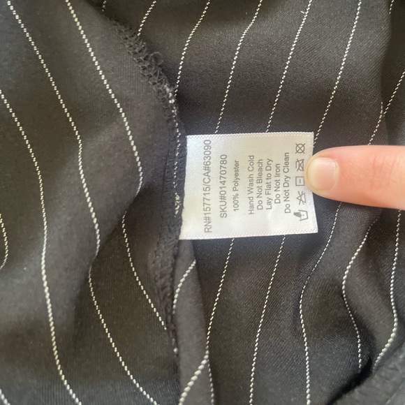 Spirit Halloween size small sexy costume pin striped button up dress and hat - Picture 3 of 4